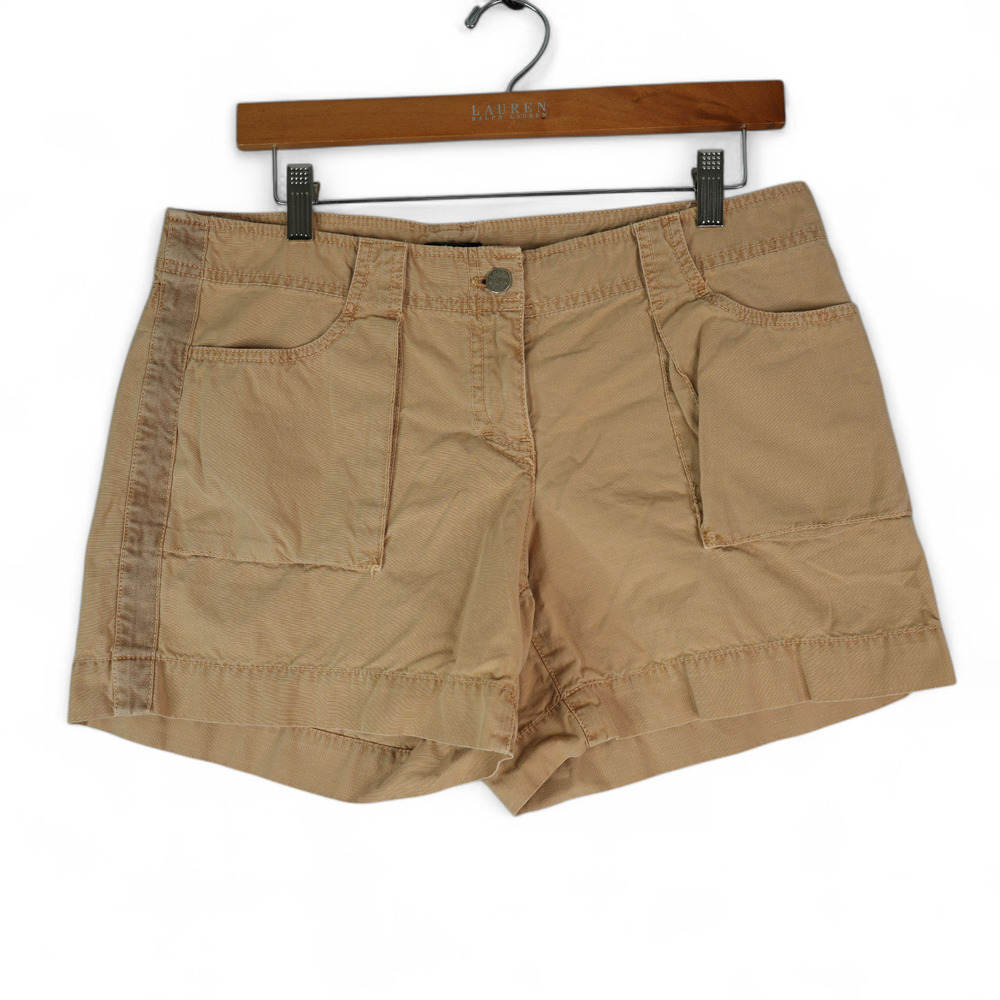 J Crew Shorts Womens‎ 6 City Fit Khaki Brown 33x5 Zipper Back Pockets Cotton